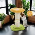 thumbnail image 1 of Pefilos 23" Cat Scratching Post, Small Cat Scratcher Tree for Indoor Cats with Removable Flower Cat Bed, Cat Tree Tower with Spring Ball, Yellow, 1 of 7