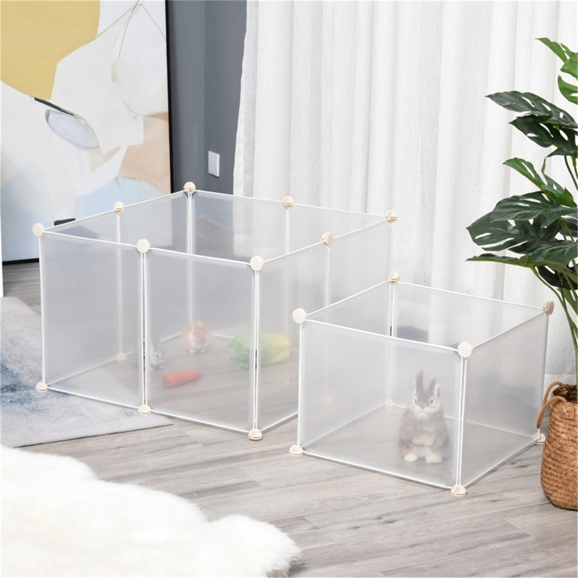 Pefilos 12 Panels Pet Playpen for Small Dogs, Animals Plastic Fence Cage for Guinea Pigs, Hamsters, Bunnies, Rabbits, White Pefilos 12 Panels Pet Playpen for Small Dogs, Animals Plastic Fence Cage for Guinea Pigs, Hamsters, Bunnies, Rabbits, White