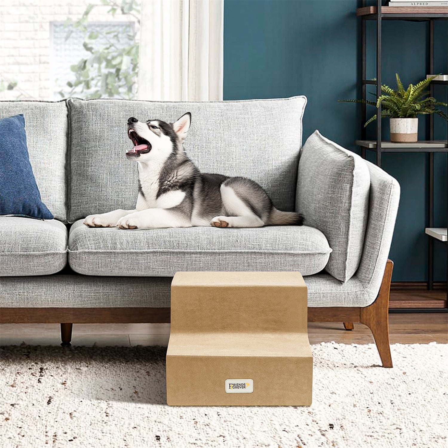 Pefilos 27" Pet Stairs for Small Dogs with Arch, 4-Step Dog Ramp for Beds and Couch, Non-Slip Balanced Indoor Step, Gray Pefilos 27" Pet Stairs for Small Dogs with Arch, 4-Step Dog Ramp for Beds and Couch, Non-Slip Balanced Indoor Step, Gray