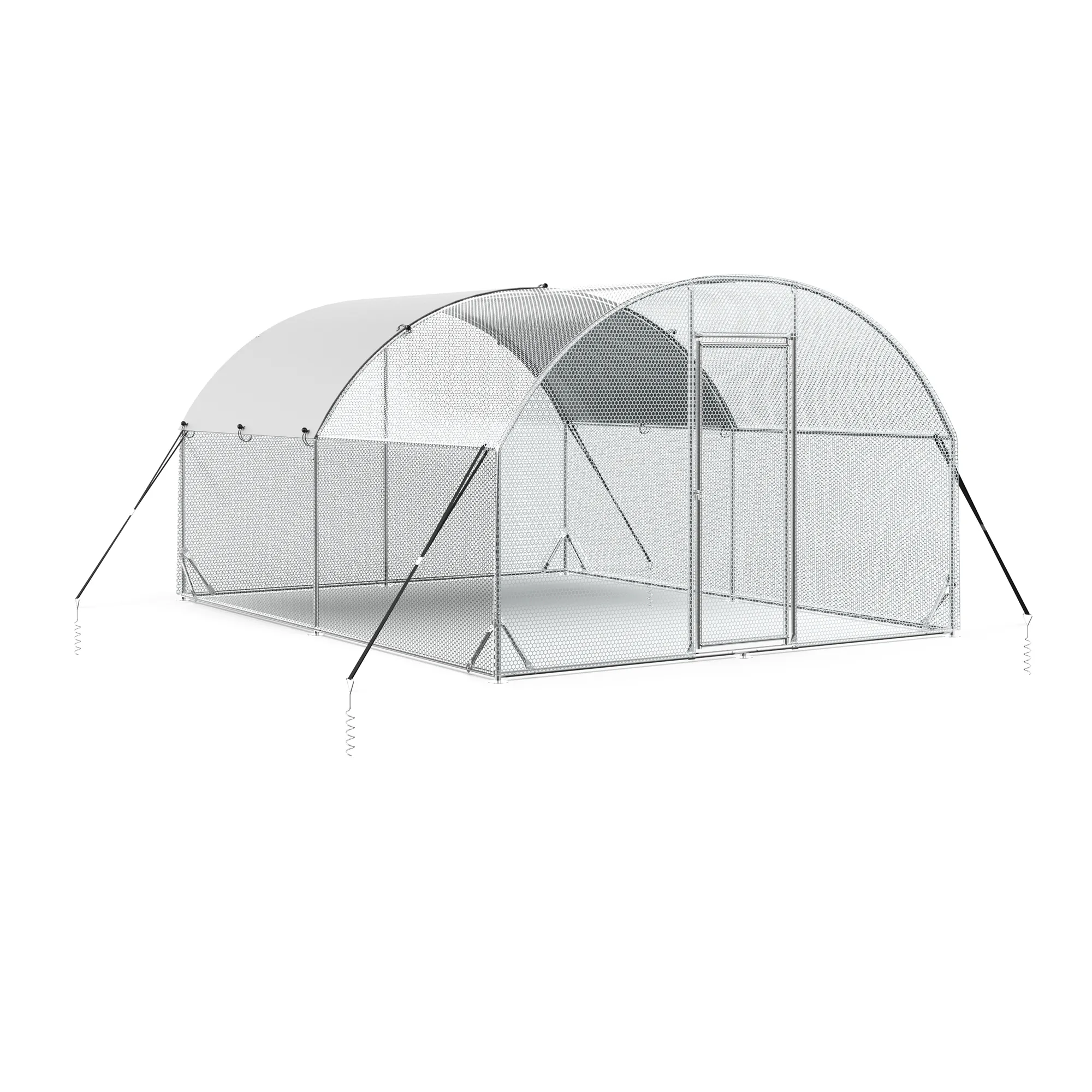 Pefilos 156"L Outdoor Large Chicken Coop with Waterproof and Anti-Ultraviolet Cover, Hen Run House Rabbits Habitat Pen, Silver Pefilos 156"L Outdoor Large Chicken Coop with Waterproof and Anti-Ultraviolet Cover, Hen Run House Rabbits Habitat Pen, Silver