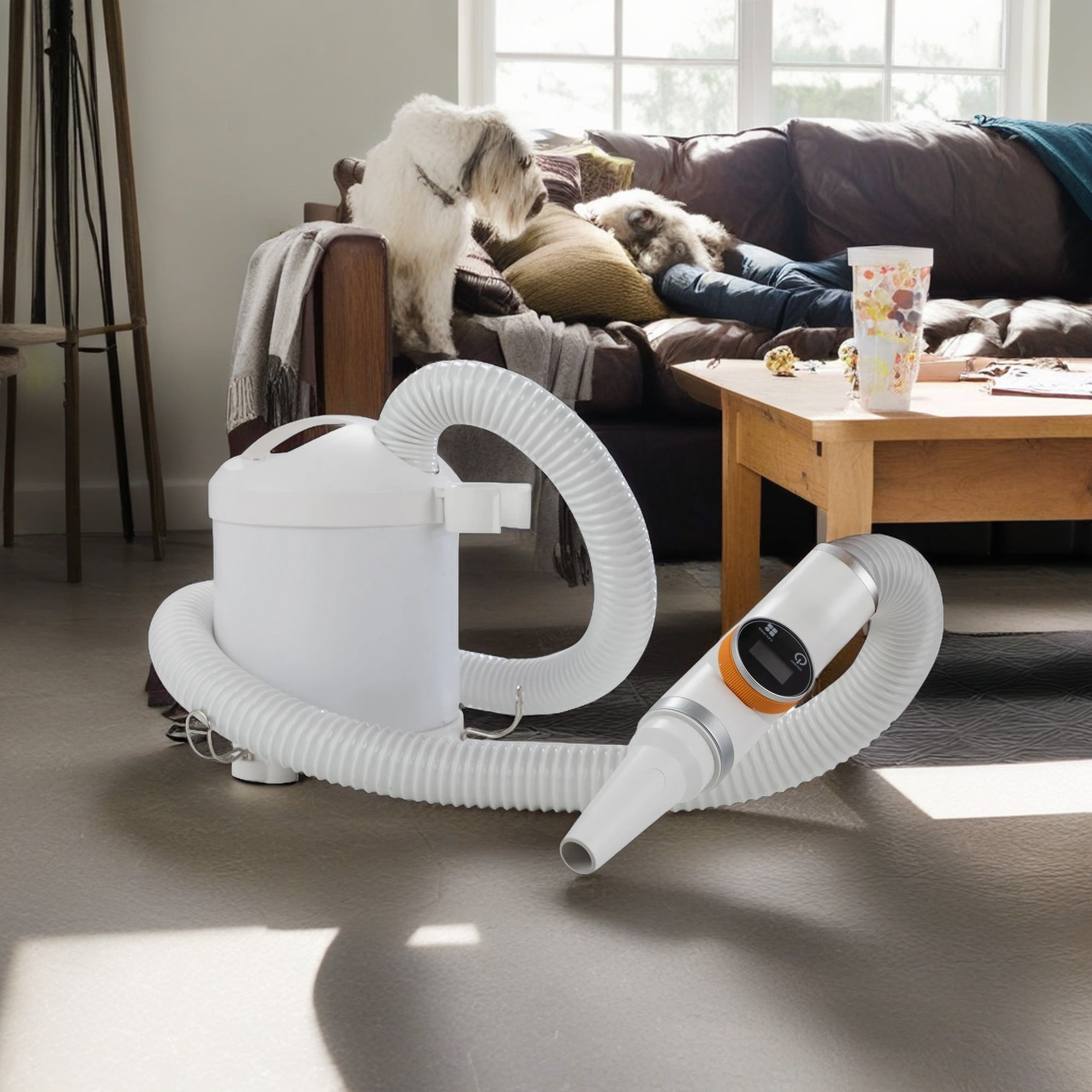 Pefilos 1600W Dog-Hair-Dryer, High Velocity Pet Blow Dryer with 4 Nozzles for Grooming, Speed Temperature Adjustable Smart Dog Blower Dryer, White Pefilos 1600W Dog-Hair-Dryer, High Velocity Pet Blow Dryer with 4 Nozzles for Grooming, Speed Temperature Adjustable Smart Dog Blower Dryer, White
