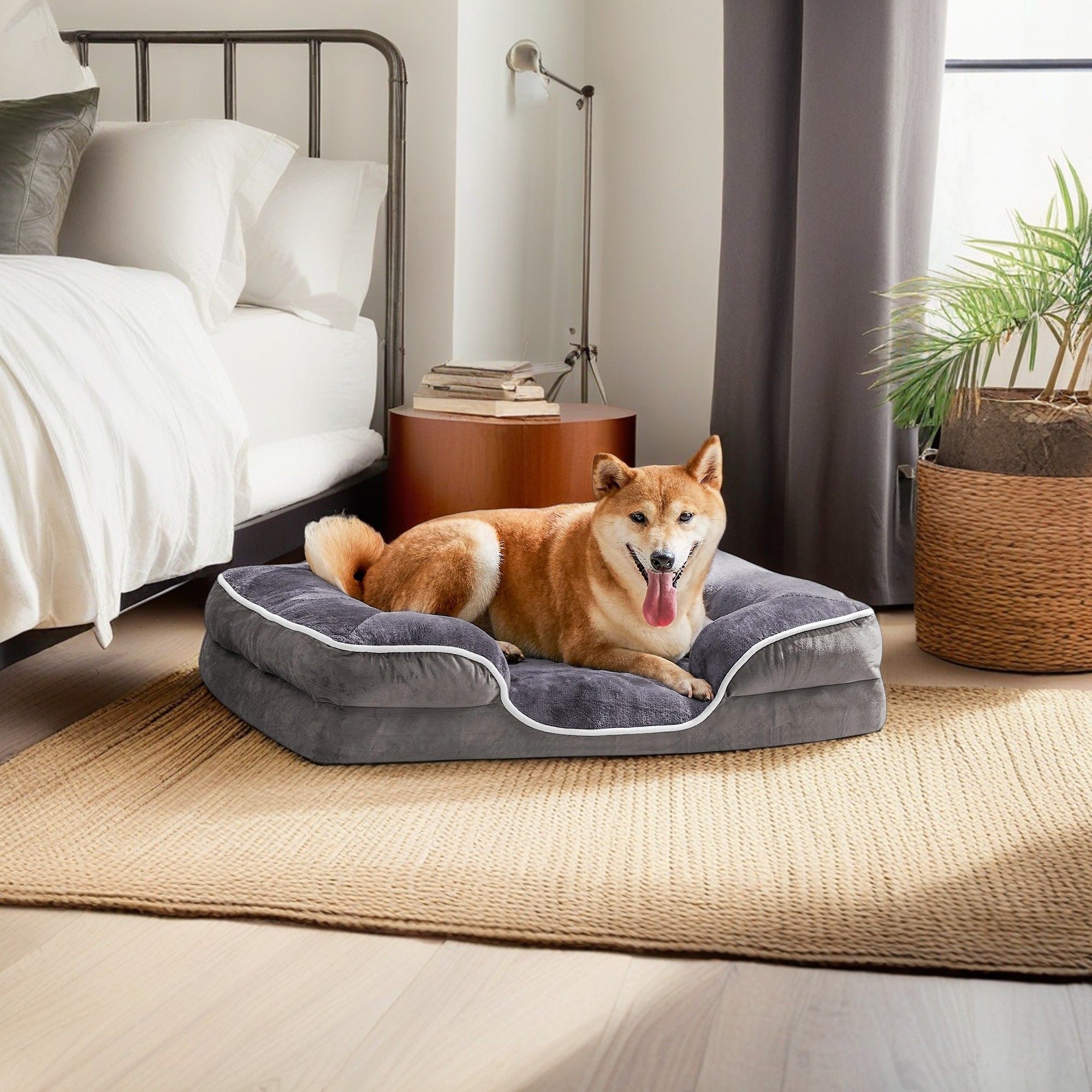 Pefilos 24"x18" Orthopedic Dog Bed for Small Dogs and Cats, Waterproof Dog Sofa Beds, Supportive Foam Pet Couch Bed with Removable Washable Cover, Gray Pefilos 24"x18" Orthopedic Dog Bed for Small Dogs and Cats, Waterproof Dog Sofa Beds, Supportive Foam Pet Couch Bed with Removable Washable Cover, Gray