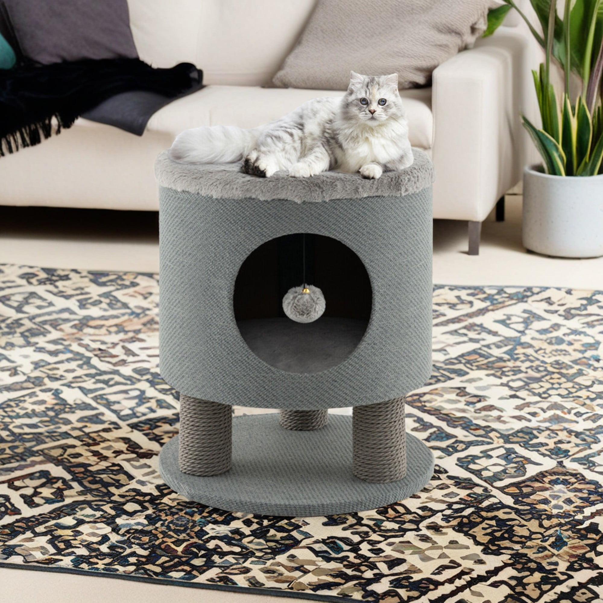 Pefilos 18" 3-in-1 Cat Cave Bed, Cat House for Indoor Cats, Cat Condo Modern Cat Nest Cute Prevents Furniture Damage Cat Shelter, Gray Pefilos 18" 3-in-1 Cat Cave Bed, Cat House for Indoor Cats, Cat Condo Modern Cat Nest Cute Prevents Furniture Damage Cat Shelter, Gray