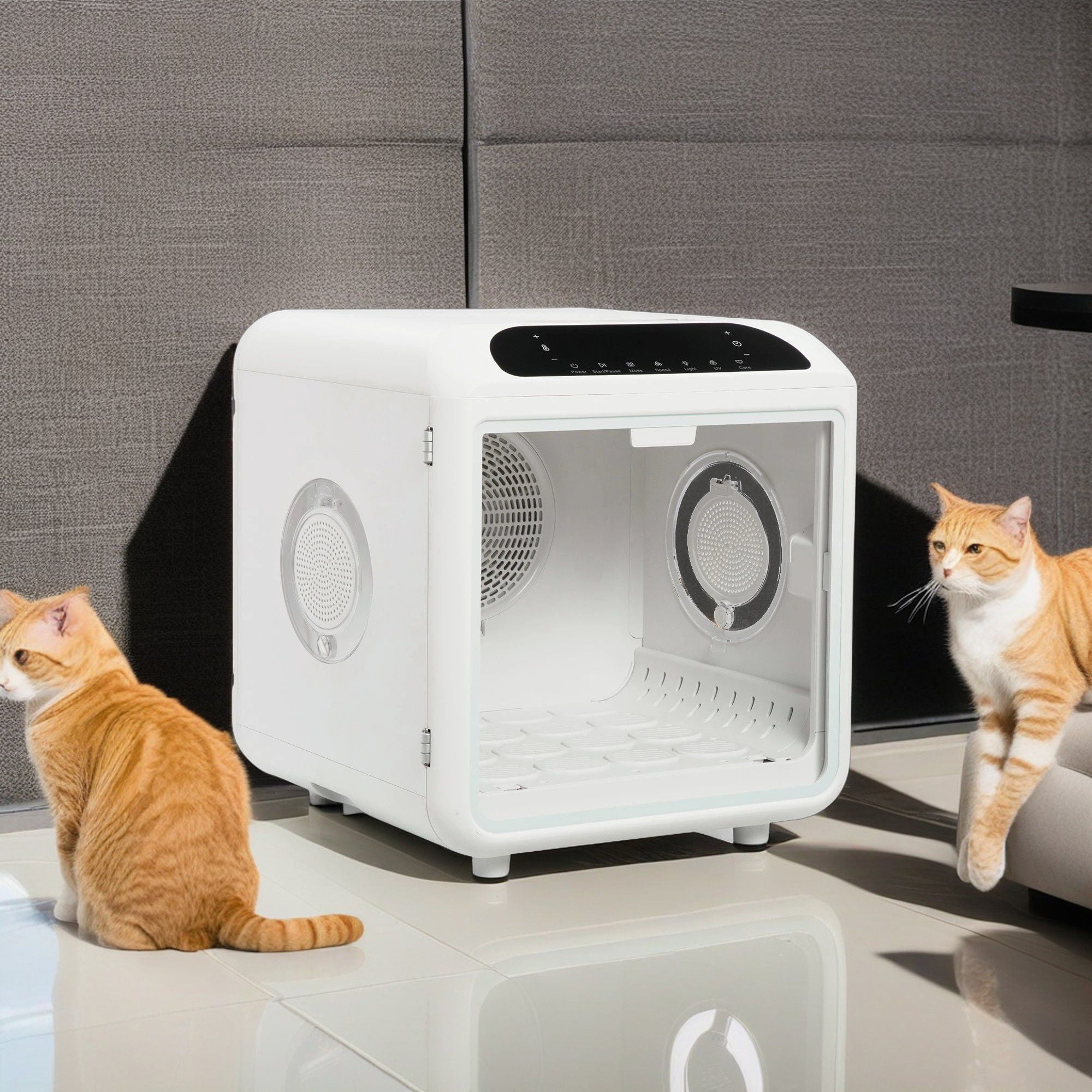 Pefilos 18.5 gal Capacity Smart Electric Pet Hair Dryer Box, Ultra Quiet Blow Dryer for Cats and Small Dogs, Automatic Pet Dryer with 2 Drying Modes, White Pefilos 18.5 gal Capacity Smart Electric Pet Hair Dryer Box, Ultra Quiet Blow Dryer for Cats and Small Dogs, Automatic Pet Dryer with 2 Drying Modes, White
