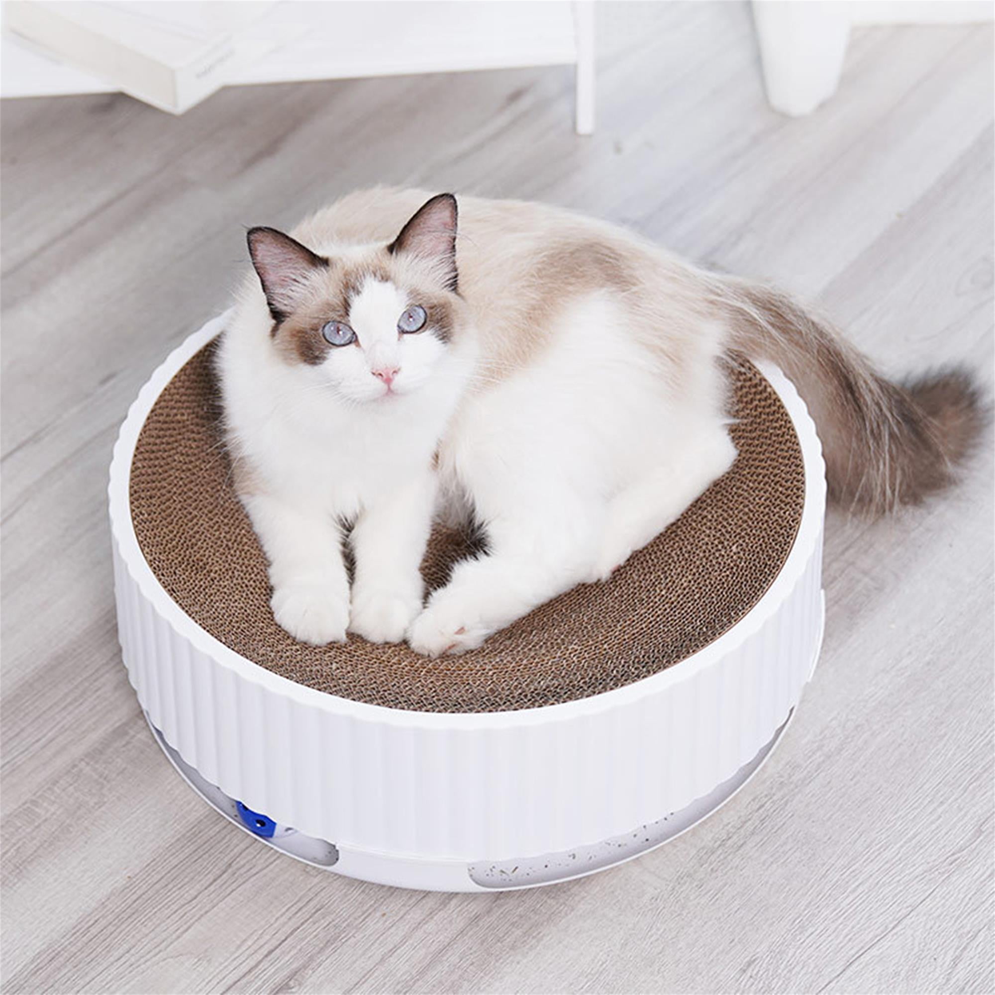 Pefilos 18" Cats Scratching Post with Bell Attachment, Cardboard Cat Scratcher Bed Toy, Durable Scratch for Indoor Kitties, White Pefilos 18" Cats Scratching Post with Bell Attachment, Cardboard Cat Scratcher Bed Toy, Durable Scratch for Indoor Kitties, White