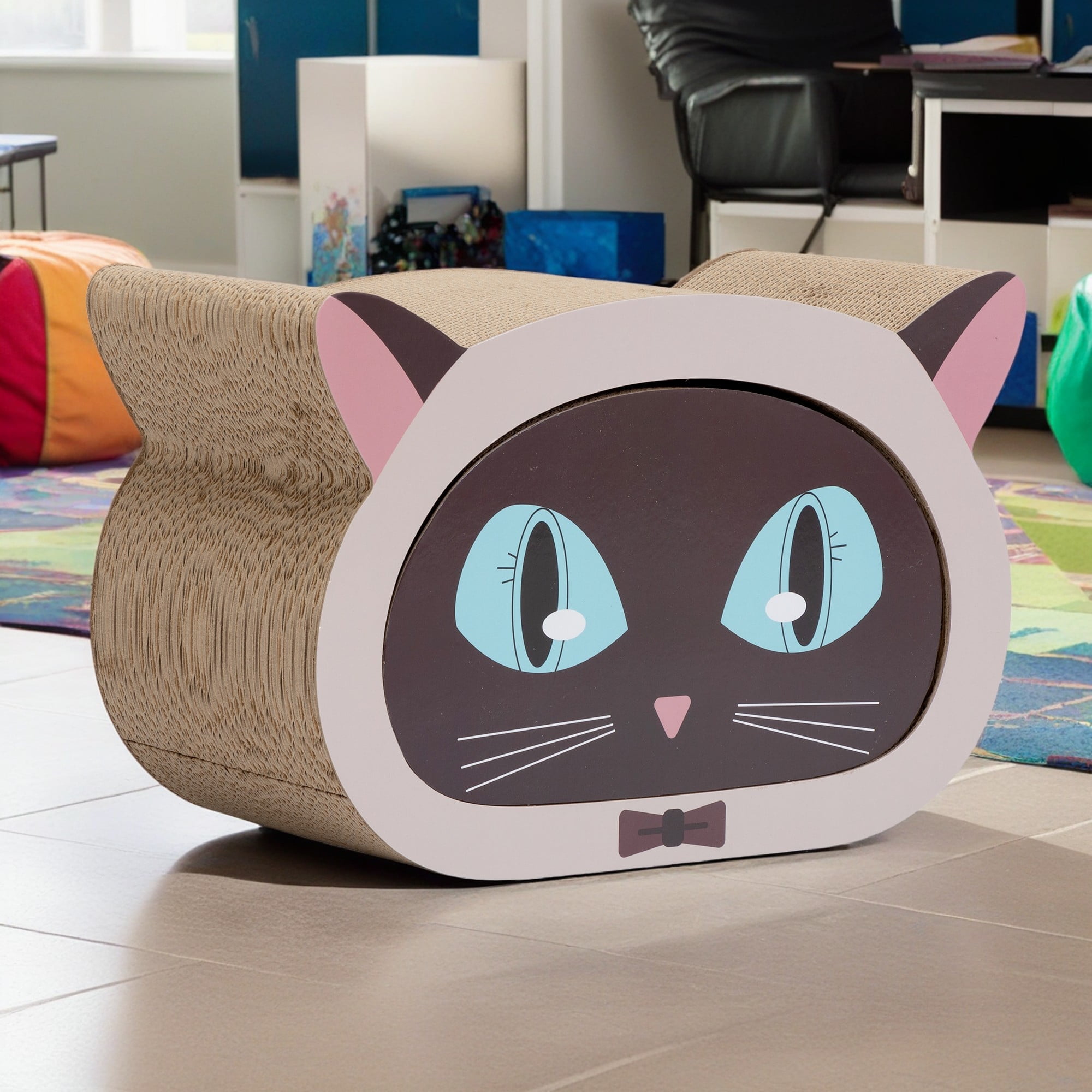 Pefilos 19" Cardboard Cat Scratch Board with Removable Middle Part, Cat Scratcher Pad Bed House, Recyclable Corrugated Scratching Toy, Brown Pefilos 19" Cardboard Cat Scratch Board with Removable Middle Part, Cat Scratcher Pad Bed House, Recyclable Corrugated Scratching Toy, Brown