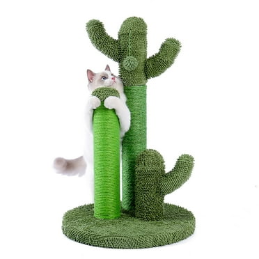 Pefilos 20" Cat Scratching Post, Cactus Cat Scratcher Post for Indoor Cats Claw Scratcher, Cat Tree Small Kitten , Green M