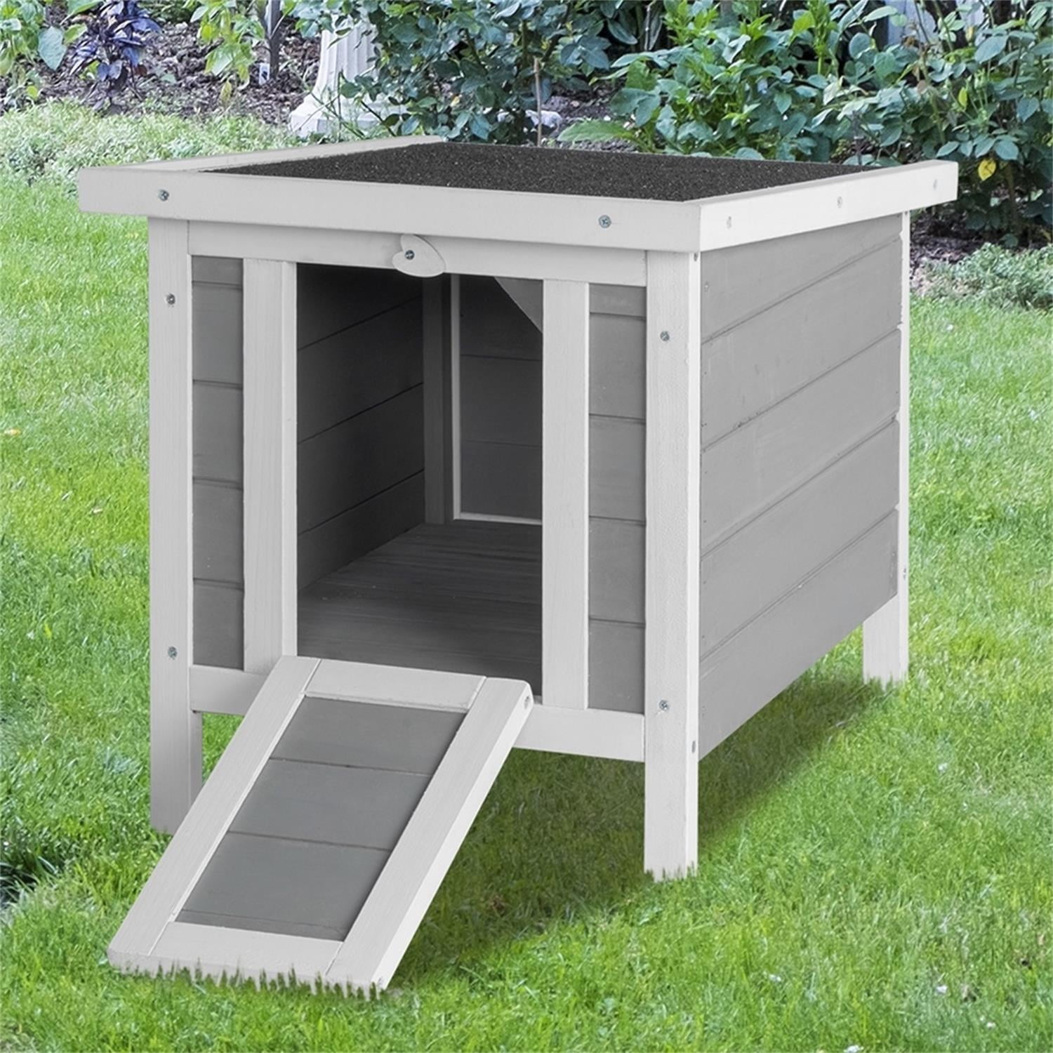 Pefilos 20 Inch Wooden Rabbit Hutch Waterproof Pet Bunny Cages for Outdoor Small Animal House Habitat, Gray Pefilos 20 Inch Wooden Rabbit Hutch Waterproof Pet Bunny Cages for Outdoor Small Animal House Habitat, Gray