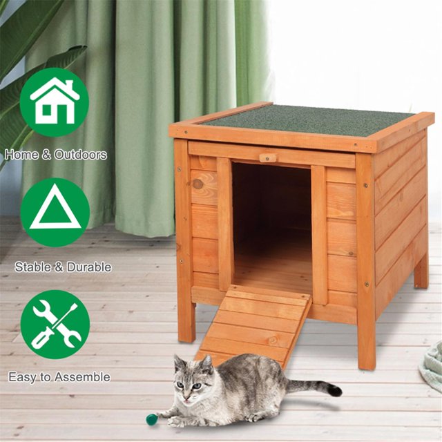 Pefilos 20 Inch Wooden Rabbit Hutch Waterproof Pet Bunny Cages for Outdoor Small Animal House