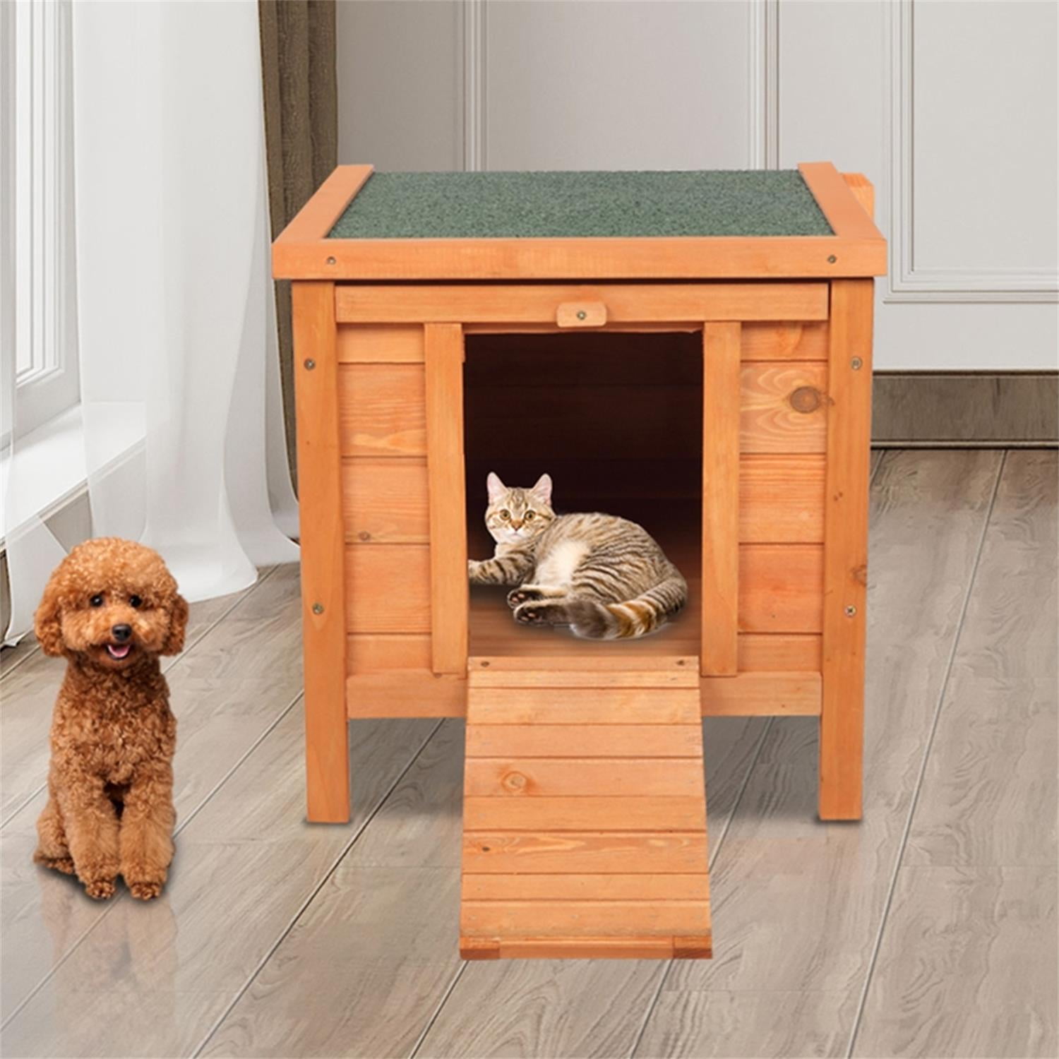 Pefilos 20" Waterproof Pet Bunny House Wooden Rabbit Hutch for Outdoor Small Animal Cat Habitat, Orange Pefilos 20" Waterproof Pet Bunny House Wooden Rabbit Hutch for Outdoor Small Animal Cat Habitat, Orange