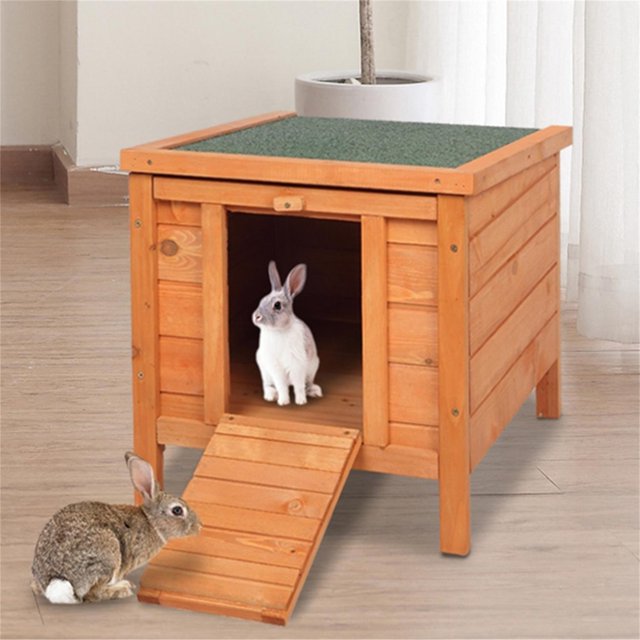 Pefilos 20" Weatherproof Wood Dog Houses for Dogs, Small Animal Rabbit