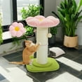 thumbnail image 1 of Pefilos 23" Cat Scratching Post, Small Cat Scratcher Tree for Indoor Cats with Removable Flower Cat Bed, Cat Tree Tower with Spring Ball, Pink, 1 of 7