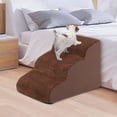 thumbnail image 1 of Pefilos 23" Pet Stairs for Small Dogs, 3-Step Dog Ramp for Beds and Couch, Non-Slip Balanced Indoor Step, Brown, 1 of 8