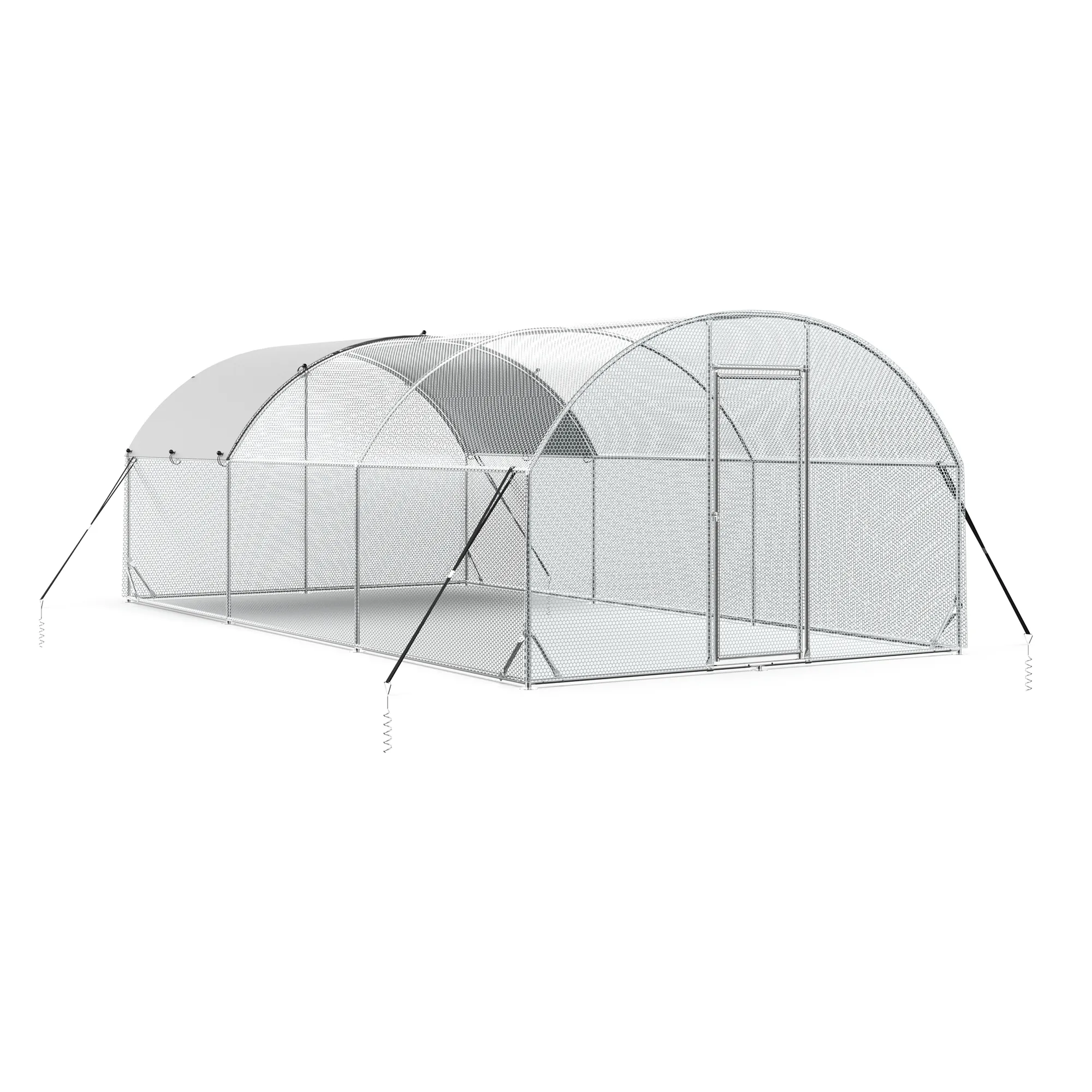 Pefilos 234"L Outdoor Large Chicken Coop with Waterproof and Anti-Ultraviolet Cover, Hen Run House Rabbits Habitat Pen, Silver Pefilos 234"L Outdoor Large Chicken Coop with Waterproof and Anti-Ultraviolet Cover, Hen Run House Rabbits Habitat Pen, Silver