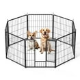 thumbnail image 1 of Pefilos 24" Dog Playpen Outdoor 8-Panels Dog Pen, Indoor Metal Puppy Pet Playpen for Small Dogs Run Fence / Iron Pet, Black, 1 of 9