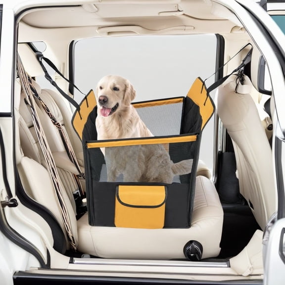 Pefilos 25" Washable Nonslip Dog Car Seat Cover for Back Seat, Waterproof Seat Protector Scratchproof Pet Hammock for Cars Trucks and SUVs, Black