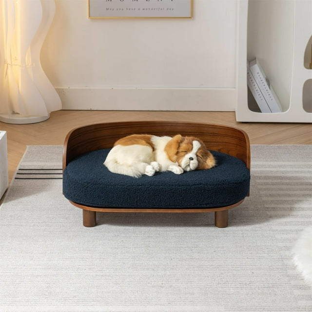 Pefilos 26" Scandinavian Style Elevated Dog Bed with Wood Legs, Bent