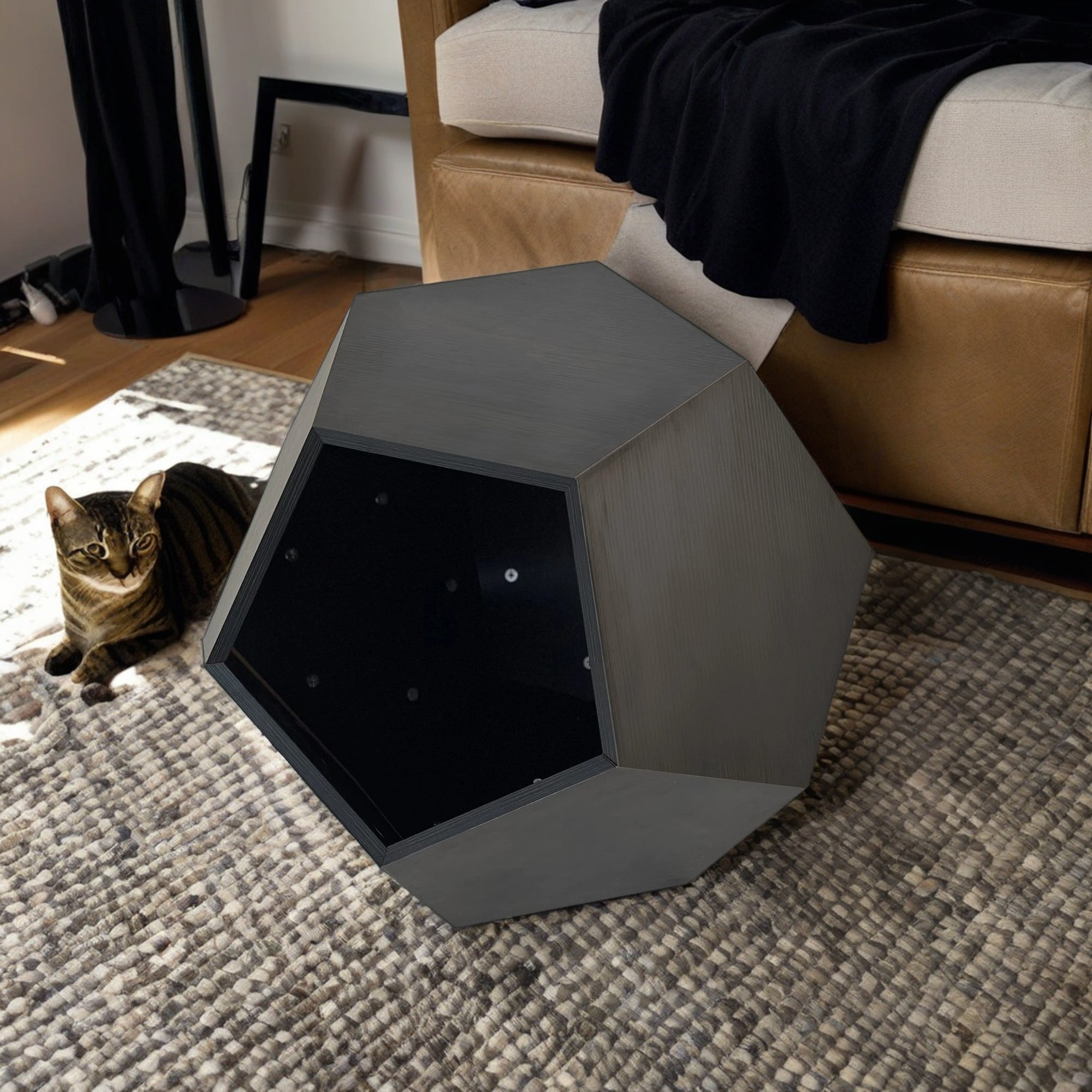 Pefilos 26" Wooden Cat House for Indoor Cats, Hidden Cat Cave Cat Condo Bed Furniture Luxury Cat Nest Shelter, Dark Gray Pefilos 26" Wooden Cat House for Indoor Cats, Hidden Cat Cave Cat Condo Bed Furniture Luxury Cat Nest Shelter, Dark Gray