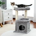 thumbnail image 1 of Pefilos 27" Cat Tree Tower for Indoor Cats with Scratching Posts, Climbing Cute Cat Condo, Cat Tree House, Gray, 1 of 7