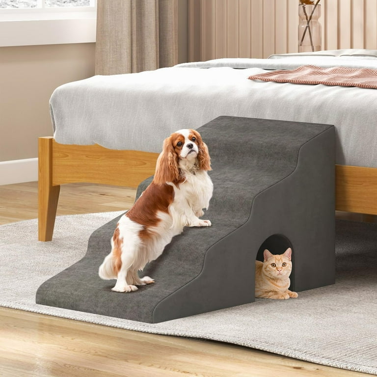 Pefilos Soft 4-Step Pet Stairs for Small Dogs, Cats Indoor Access