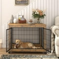 Pefilos 27 Inches Dog Crate Rustic Style Furniture Dog Cage Crate with