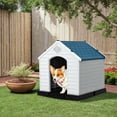 thumbnail image 1 of Pefilos 27" Outdoor Waterproof Dog House, Pet Houses for Small Dogs, Plastic Cat House with Ventilate, Indoor Puppy House, White, 1 of 9