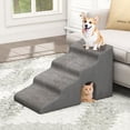 thumbnail image 1 of Pefilos 27" Pet Stairs for Small Dogs with Arch, 4-Step Dog Ramp for Beds and Couch, Non-Slip Balanced Indoor Step, Gray, 1 of 11