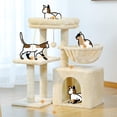 thumbnail image 1 of Pefilos 28" Cat Tree House for Indoor Cats, Cat Condo for Multiple Cats with Ball Activity Centre Cat Tree Tower, Beige, 1 of 14