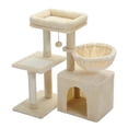 thumbnail image 1 of Pefilos 28" Cat Tree Houses for Indoor Cats, Sisal Cat Condo for Multiple Cats, Cat Climb Holder Cat Tower, Beige, 1 of 14