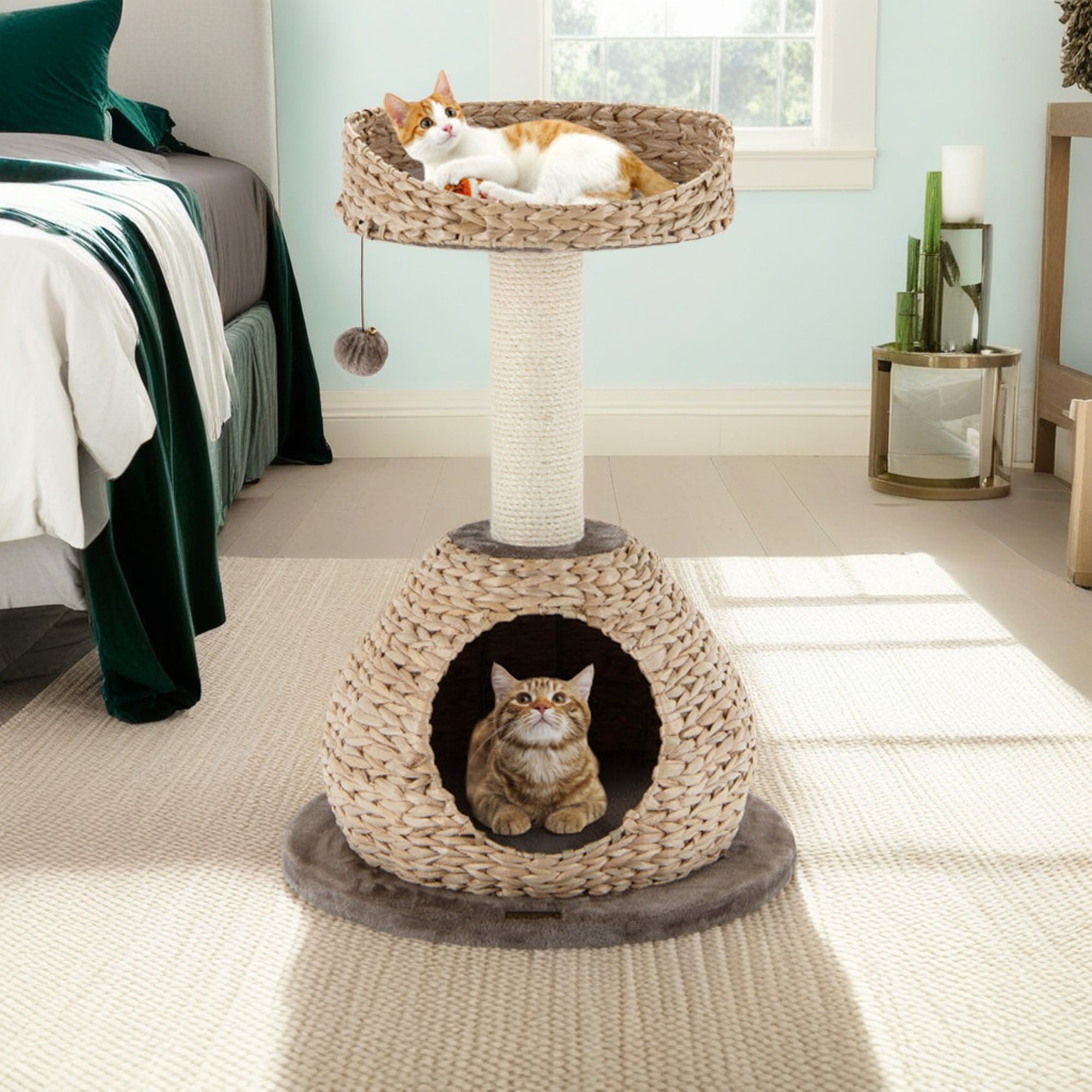 Pefilos 28" Small Cat Tree Tower with Cat Scratching Post for Indoor Cats, Featuring with Cat Condo and Cozy Perch for Kittens and Cats, Brown Pefilos 28" Small Cat Tree Tower with Cat Scratching Post for Indoor Cats, Featuring with Cat Condo and Cozy Perch for Kittens and Cats, Brown