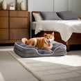 thumbnail image 1 of Pefilos 28"x23" Orthopedic Dog Bed for Small Dogs and Cats, Waterproof Dog Sofa Beds, Supportive Foam Pet Couch Bed with Removable Washable Cover, Gray, 1 of 7