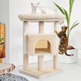thumbnail image 1 of Pefilos 29" Cat Tree Tower for Indoor Cats Cat Condo with Sisal Scratching Posts, Plush Perch, Cat Bed Furniture, Beige, 1 of 16