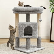Pefilos 29" Cat Tree Tower for Indoor Cats Cat Condo with Sisal Scratching Posts, Plush Perch, Cat Bed Furniture, Beige