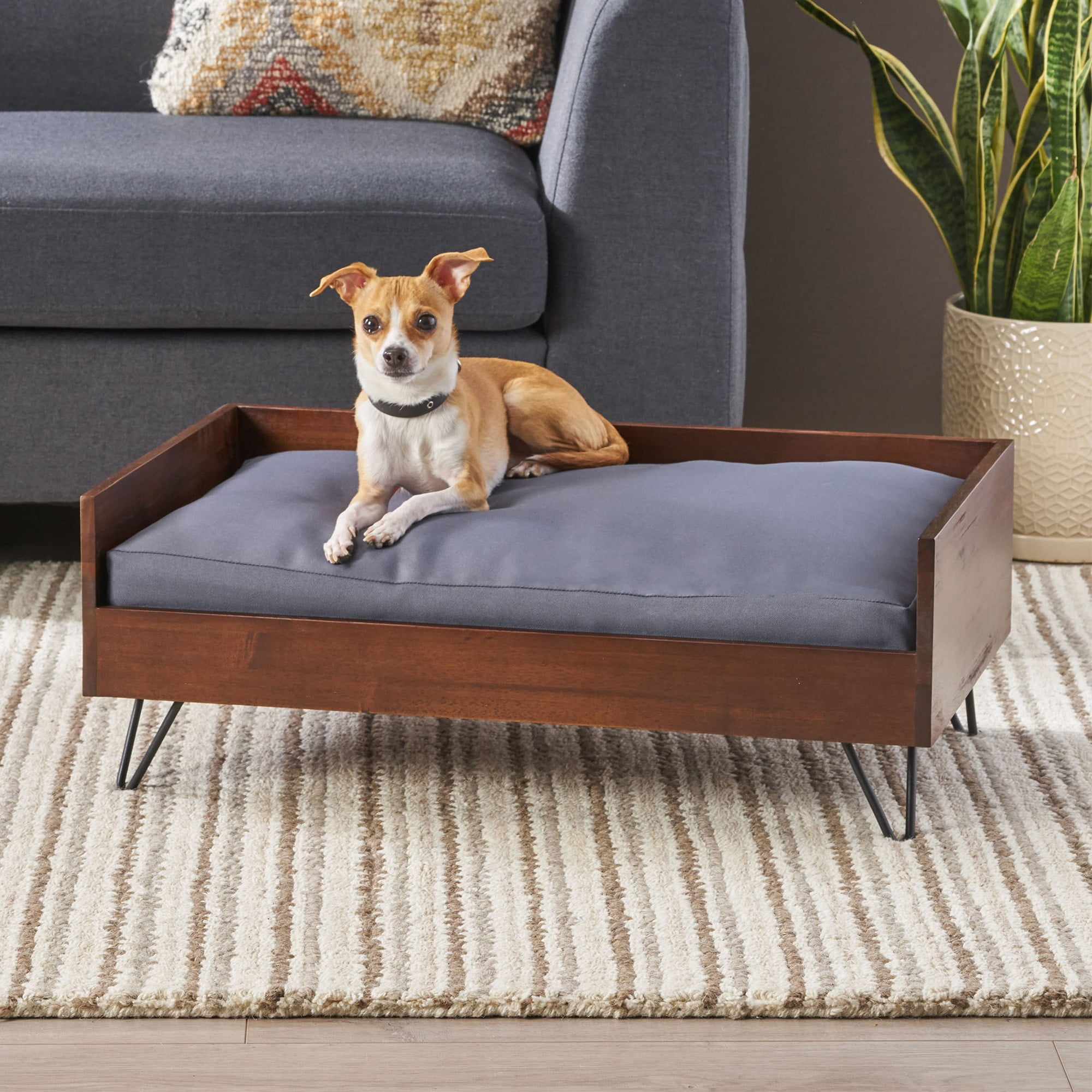 Pefilos 29" Pet Bed Sofa Furniture, Wood Dog Bed with Hairpin Legs for Small Medium Dogs, Indoor Cat Beds Couch, Brown Pefilos 29" Pet Bed Sofa Furniture, Wood Dog Bed with Hairpin Legs for Small Medium Dogs, Indoor Cat Beds Couch, Brown