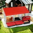 thumbnail image 1 of Pefilos 3 Compartment Roll Out Chicken Nesting Box with Plastic Basket, Egg Nest Box Chicken Laying Box Hens Chicken Coop Poultry Box, Red, 1 of 8