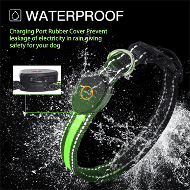 Pefilos 3 Modes LED Light Up Dog Collar - Bright & High Visibility Lighted Glow Collar for Pet Night Walking – USB Rechargeable Dog Necklace– Weatherproof Puppy Collar, S Green