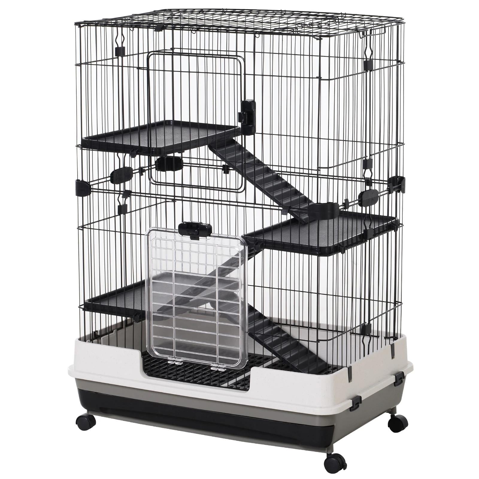 Pefilos 3-Tier Hamster Cage Gerbil Habitat Home, Small Pet Animals Cages, Gray