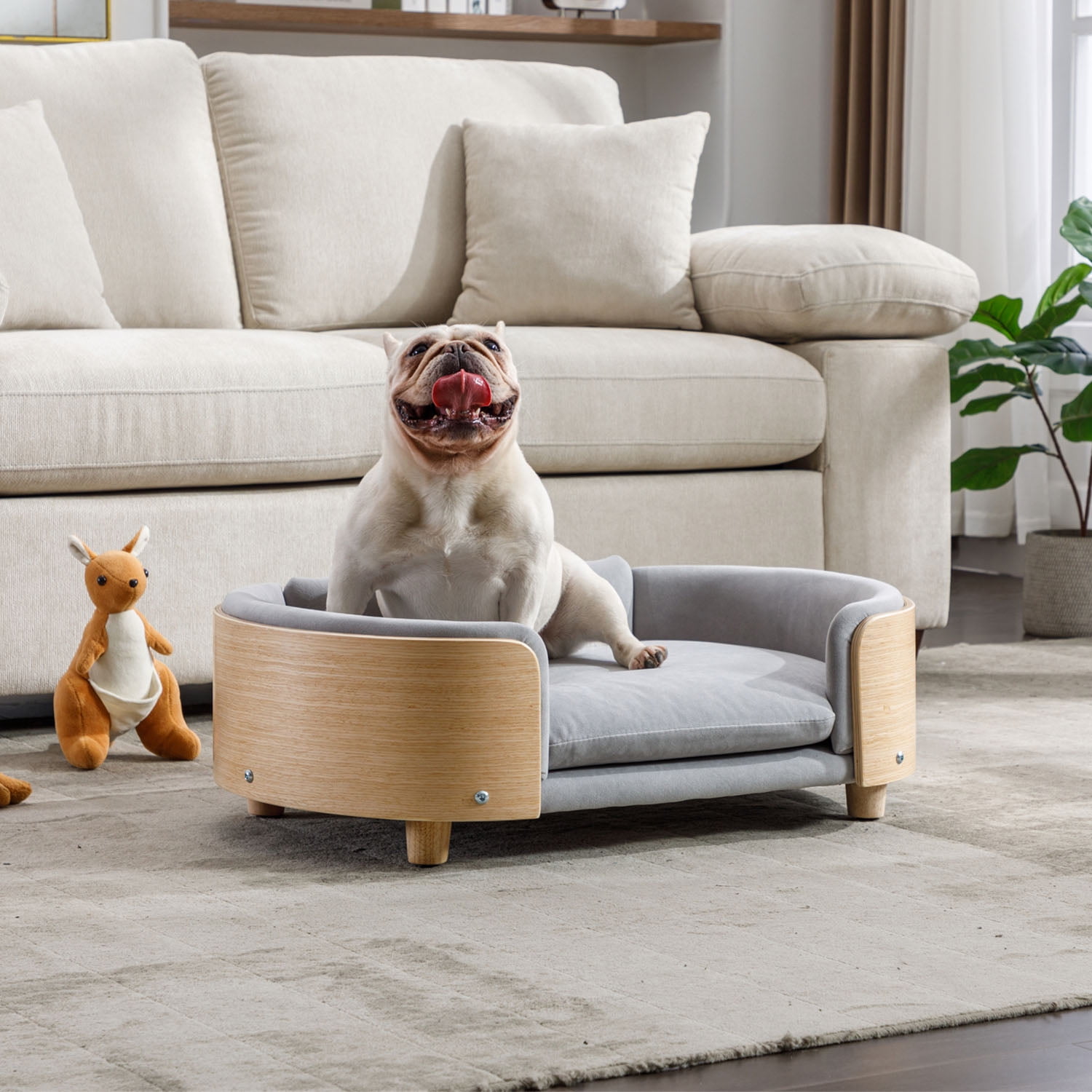 Pefilos 30" Dog Bed for Indoor Dogs with Memory Foam, Pet Sofa Bed for Medium Dogs with Anti-Slip Bottom, Gray M Pefilos 30" Dog Bed for Indoor Dogs with Memory Foam, Pet Sofa Bed for Medium Dogs with Anti-Slip Bottom, Gray M