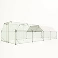 thumbnail image 1 of Pefilos 308" Galvanized Metal Chicken Coop for Outdoor, Large Walk in Chicken Cage Farm Poultry Run with Waterproof, Hen House for Rabbit and Chicken, Silver, 1 of 7