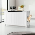 thumbnail image 1 of Pefilos 31" Cat Litter Box Enclosure, Dog-Proof Cat House with Cover for Large Cats, Hidden Cat Litter Box Furniture, White, 1 of 8