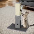 thumbnail image 1 of Pefilos 31" Cat Scratching Post for Large Cats with Sisal Rope and 2 Plush Ball, Indoor Square Cat Scratcher Tower Furniture, Gray, 1 of 9