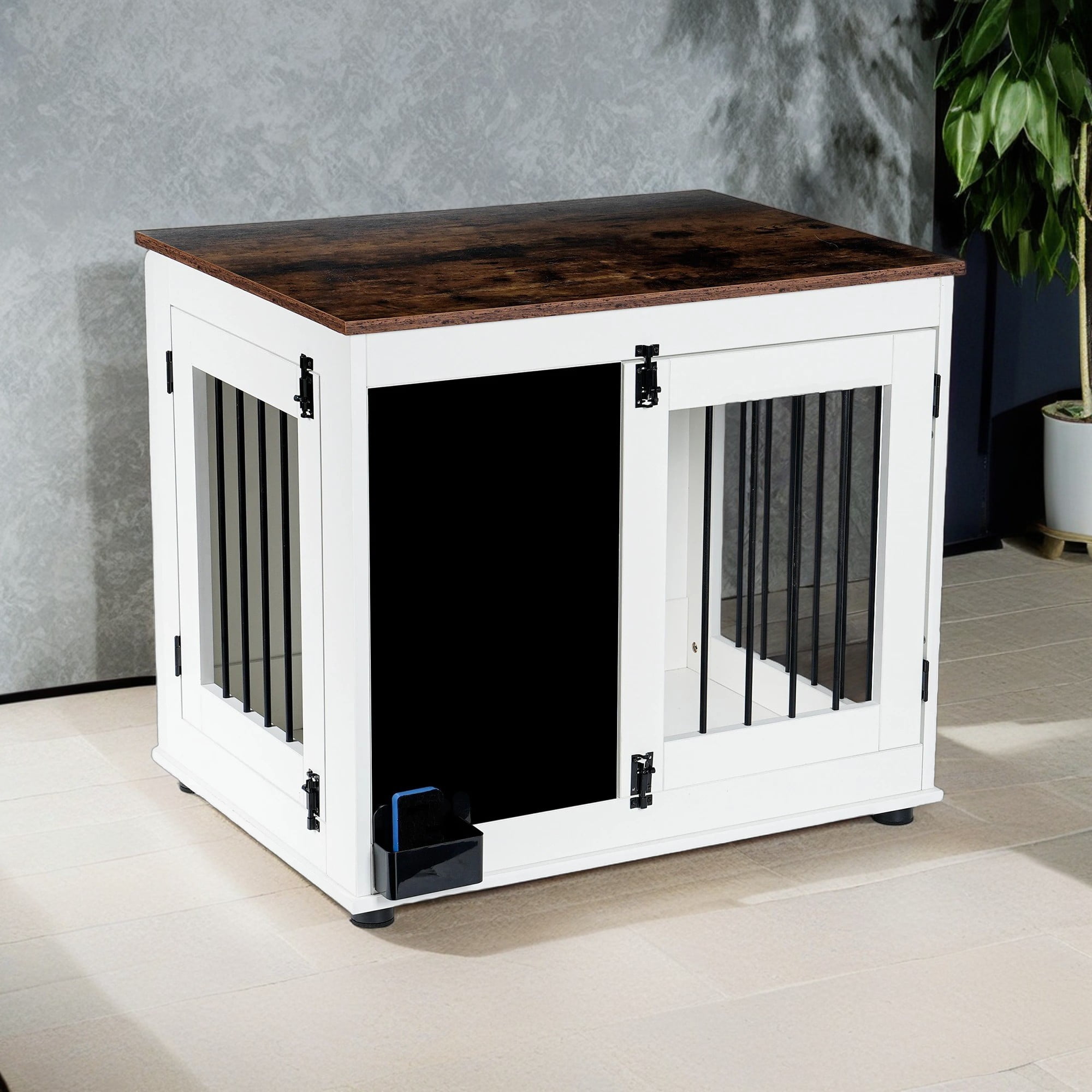 Pefilos 31" Dog Crate Furniture for Medium Small Dogs, Wood Heavy Duty Dog Kennel with Double Doors, Decorative Pet House Dog Cage Side Indoor, White Pefilos 31" Dog Crate Furniture for Medium Small Dogs, Wood Heavy Duty Dog Kennel with Double Doors, Decorative Pet House Dog Cage Side Indoor, White