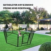 Pefilos 31" Dog Playpen for Outdoor, 8 Panels Puppy Pen Dog Fence Exercise Pen with Doors, Black M