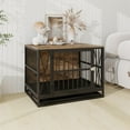 thumbnail image 1 of Pefilos 32" Heavy Duty Dog Crates Furniture, Heavy-Duty Escape Proof Dog Cages, Indoor Dog Kennel with Removable Tray, Brown, 1 of 6