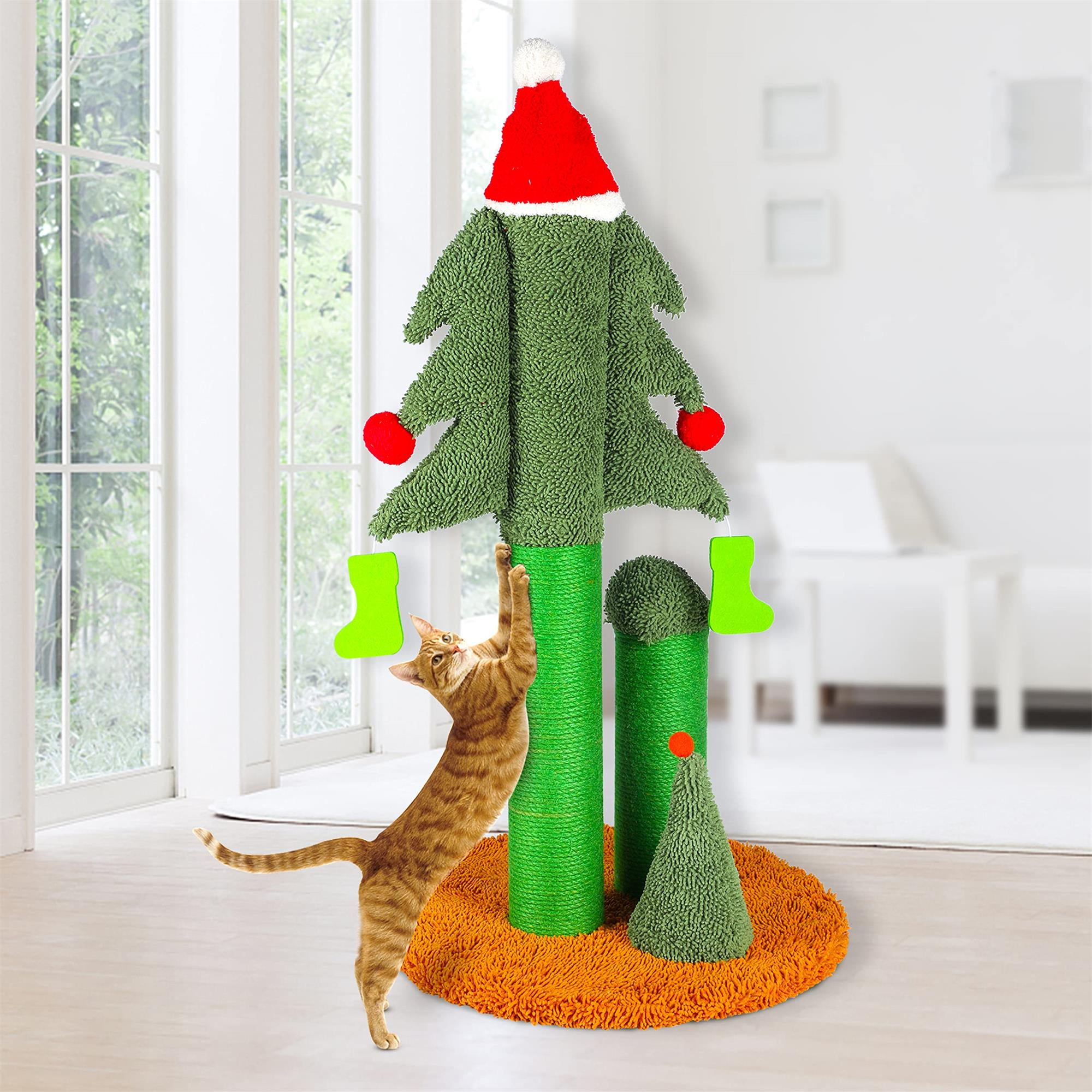 Pefilos 32" Indoor Cat Scratching Post, Christmas Tree Cat Scratcher