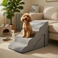 thumbnail image 1 of Pefilos 33" 5-Tier Pet Stairs for Small Dogs with Arch, 3-Step Dog Ramp for Beds and Couch, Non-Slip Balanced Indoor Step, Gray, 1 of 6