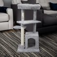 thumbnail image 1 of Pefilos 33" Cat Tower for Indoor Cute Cat Tree Kitten Cat Condo with Jump Platform Cat Furniture, Light Gray, 1 of 13