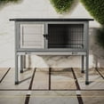 thumbnail image 1 of Pefilos 33" Rabbit Hutch for Outdoor, Indoor Wood Bunny Cage, Small Animal Pet House Guinea Pig Hutch, Gray, 1 of 7