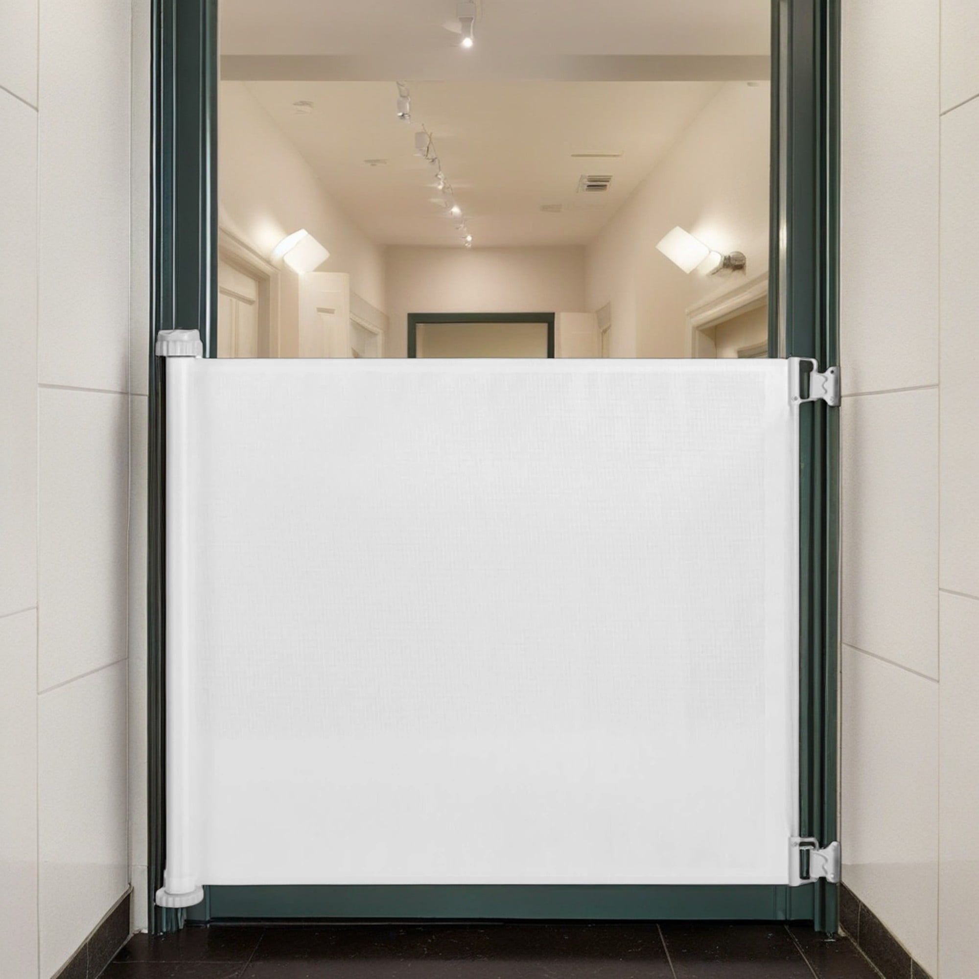 Pefilos 33" Tall Indoor Retractable Baby Gate, Mesh Baby Gate or Mesh Dog Gate, Extends up to 55" Wide, Child Safety Gate for Doorways, Stairs, Hallways, White Pefilos 33" Tall Indoor Retractable Baby Gate, Mesh Baby Gate or Mesh Dog Gate, Extends up to 55" Wide, Child Safety Gate for Doorways, Stairs, Hallways, White