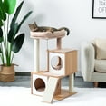 thumbnail image 1 of Pefilos 34" Cat Condo for Multiple Cats Luxury Cat Tree Houses for Indoor Cats with Spacious Perch, Fully Wrapped Scratching Sisal Posts Cat Tower for Big Cats, Beige, 1 of 8